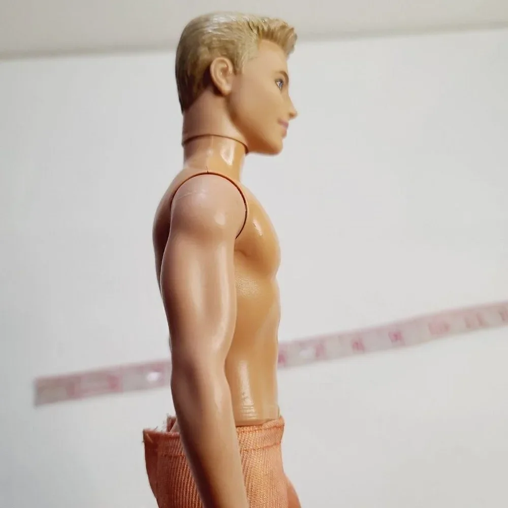 Barbie Fashionistas 2013 Blonde Ken Doll Painted Hair Orange Shorts